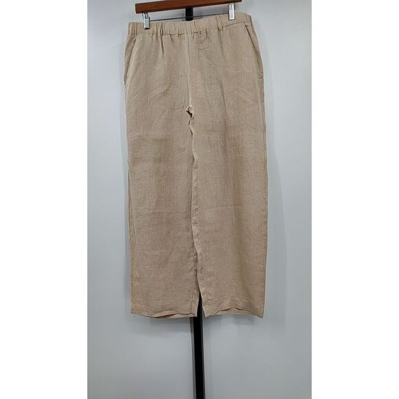 Quince Women 100% European Linen Pants Cream L - Picture 1 of 2